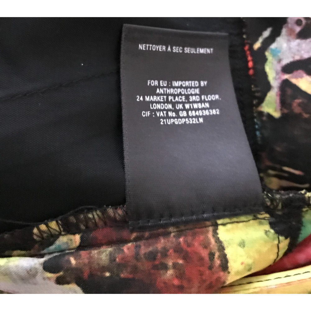 Anthropologie Leifnotes Blurred Dahlia Wide Leg Pants 8 Floral Palazzo - Picture 14 of 14